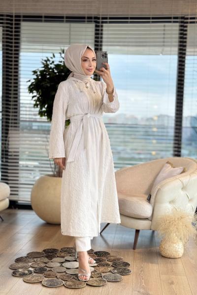 04-1550 Kendinden OG Kabartma Desenli Ferm.Kapş.Kap Bej