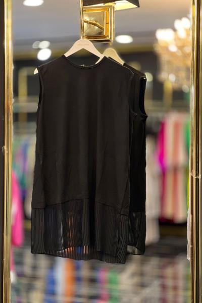 0778 Şifon Piliseli İçlik Siyah