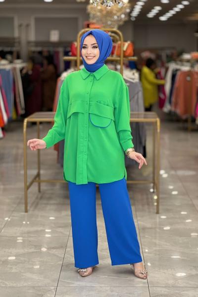 10217 Ayrobin Önü Büyük Cepli Gömlek Benetton