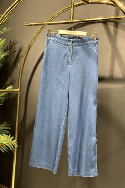 1024 Tencel Bol Paça Pantolon Lacivert