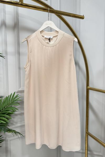 10270 Önü Şifon Parçalı Kolsuz İçlik Bej