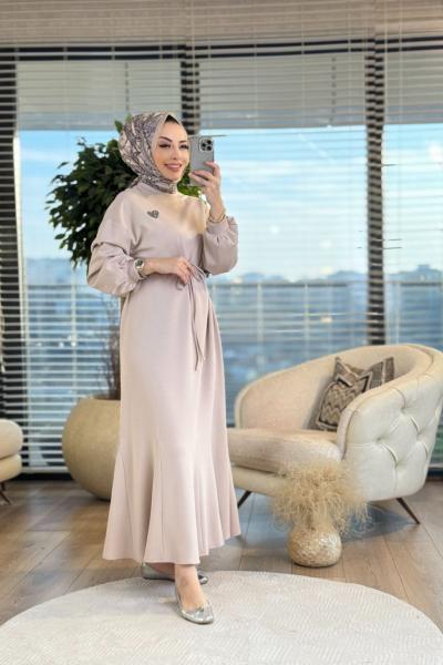 1038 Osyho Eteği Parçalı Elbise Taş