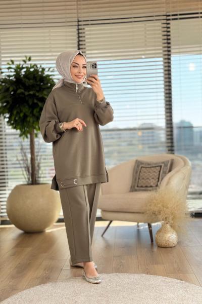 10428 Pat Fermuarlı Roba Dikişli Takım Haki