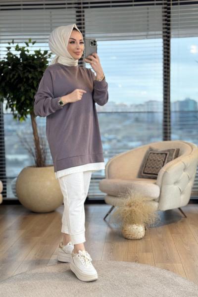 10613 Osyho Yandan Fermuarlı Tunik Antrasit