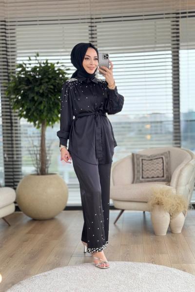 1065 Winy Pantolonlu Takım Siyah