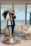 10665 Sol Tarafı Çizgili Takım Siyah