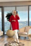 115 Boyuna Fitilli Hırka Kırmızı