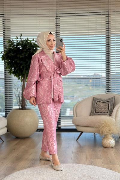 1172 Kolları Lastikli Damarlı Takım Pudra