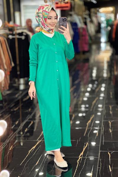 119 Merserize Ön Düğmeli Uzun Hırka Benetton