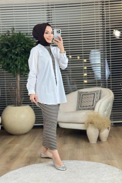 1199 Beim Takım Ekru Kahve