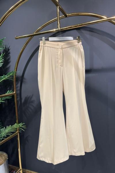 12-1091 İspanyol Paça Pantolon Bej