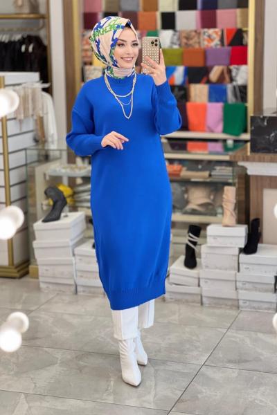 1215 Triko Elbise Saks