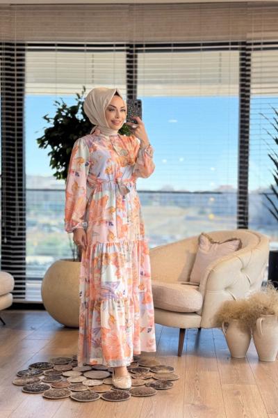 12634 Eylül Elbise Oranj