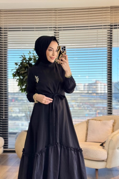 12675 Dila Elbise Siyah