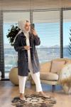 127500 Serpme Taş İşlemeli Kot Gömlek Siyah