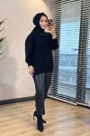 140470 Sıfır Yaka Triko Tunik Siyah
