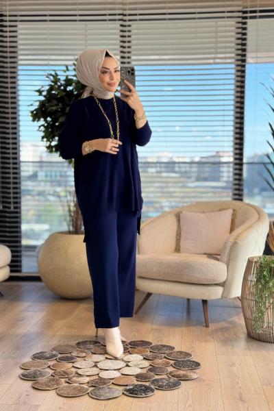 14051 İnterlok Efil Triko Pantolon Takım Lacivert