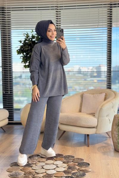 14053 Selanik Triko Pantolon Takım Antrasit