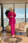 14053 Selanik Triko Pantolon Takım Fuşya