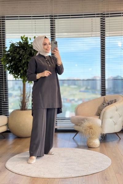 14309 Patı Ve Yanları Çıtçıtlı Takım Antrasit