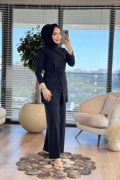 14341 Sol Omuz Metalli Ön Kruvaze Takım Siyah