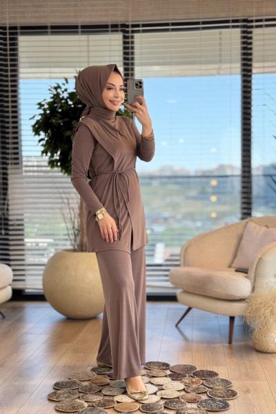 14341 Sol Omuz Metalli Ön Kruvaze Takım Kahve