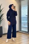 145117 Pul Detaylı Triko Tunik Lacivert