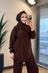 145117 Pul Detaylı Triko Tunik Kahve