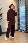 145117 Pul Detaylı Triko Tunik Kahve