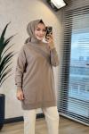 145117 Pul Detaylı Triko Tunik Vizon