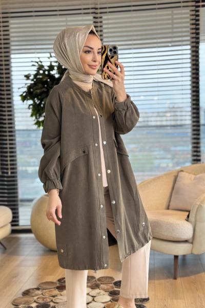 15259 Önü Parça Ve Çıtçıtlı Kap Haki