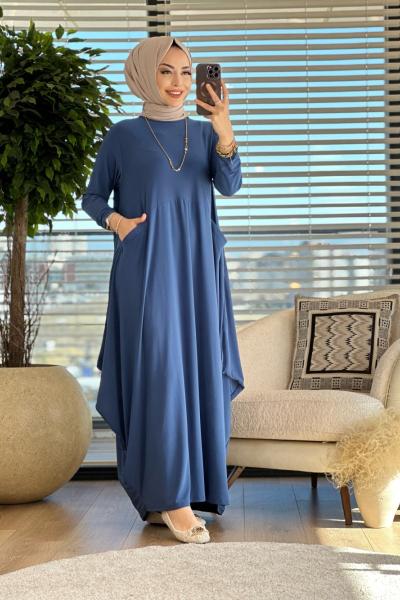 1686 Tuğçe Elbise İndigo