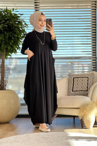 1686 Tuğçe Elbise Siyah