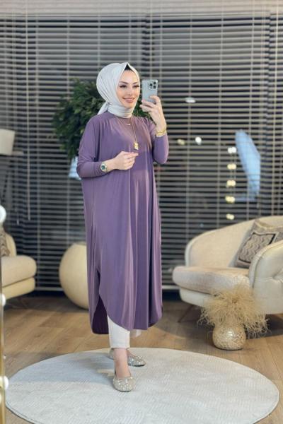 1735 Sandy Yarasa Kol Tunik Gül