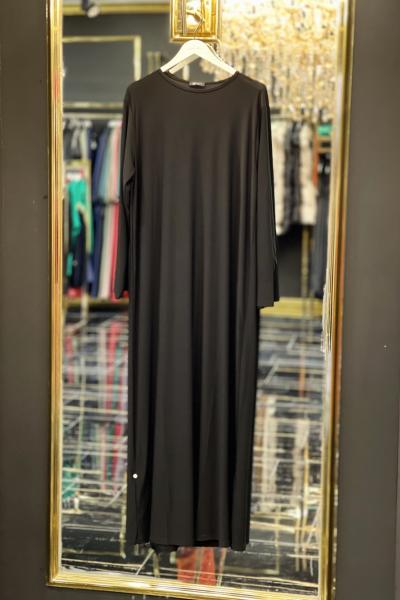 1788 Düz Kol İçlik Elbise Siyah