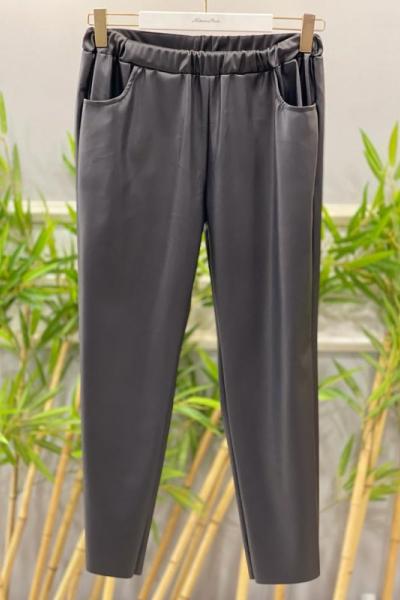 18135 Deri Pantolon Siyah