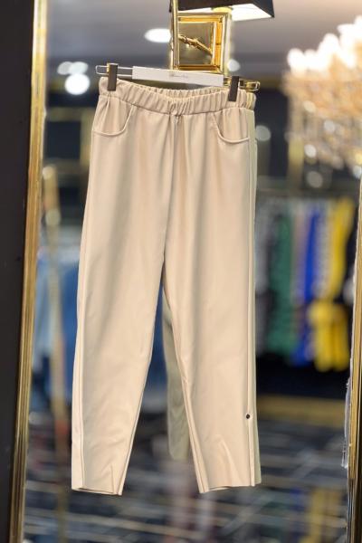 18135 Deri Pantolon Bej