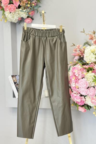 18135 Deri Pantolon Haki