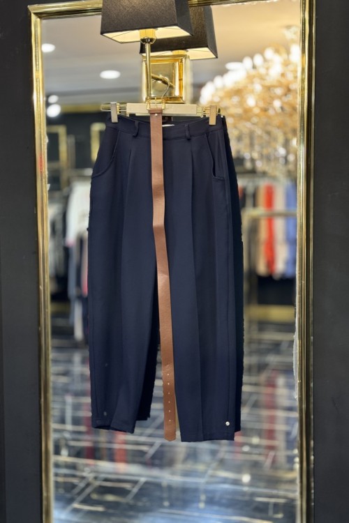 18190 Kemerli Pantolon Lacivert