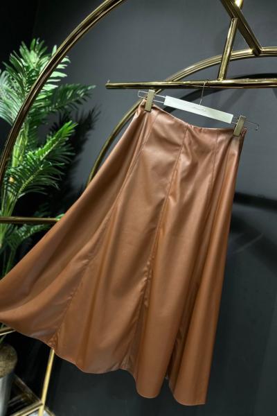 18203 Deri Çan Etek Kahve