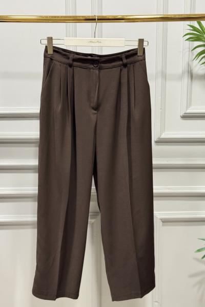18297 Önü Pileli Pantolon Kahve