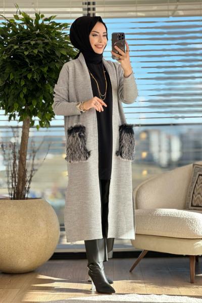 2001 Betül Hırka Gri