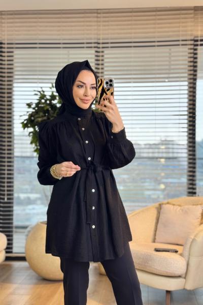 2026 Ancel Gömlek Siyah