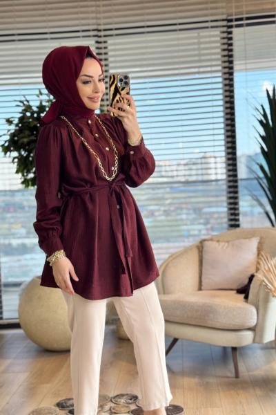 2026 Ancel Gömlek Bordo