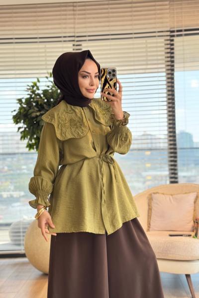 2029 Aden Gömlek Yağ Yeşili