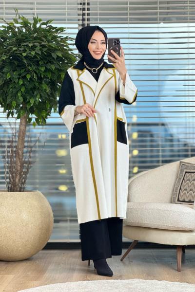 20524 Ön Cepli Ve Şerit Detaylı 3lü Triko Pantolon Takım Siyah