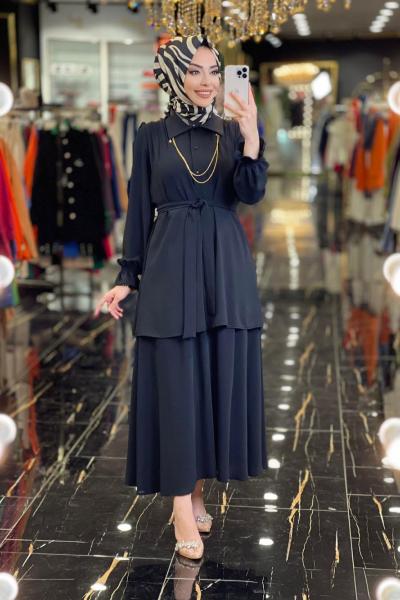 2073 Almira Etekli Takım Siyah