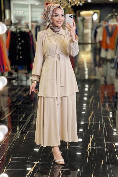 2073 Almira Etekli Takım Bej