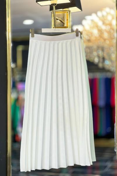 2209 Pliseli Etek Ekru