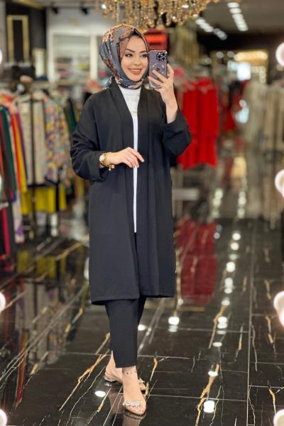 22102 Şal Yaka Ceket Takım Siyah